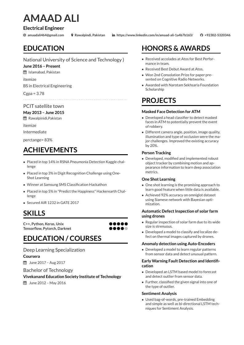 Ronak Dedhiya's CV